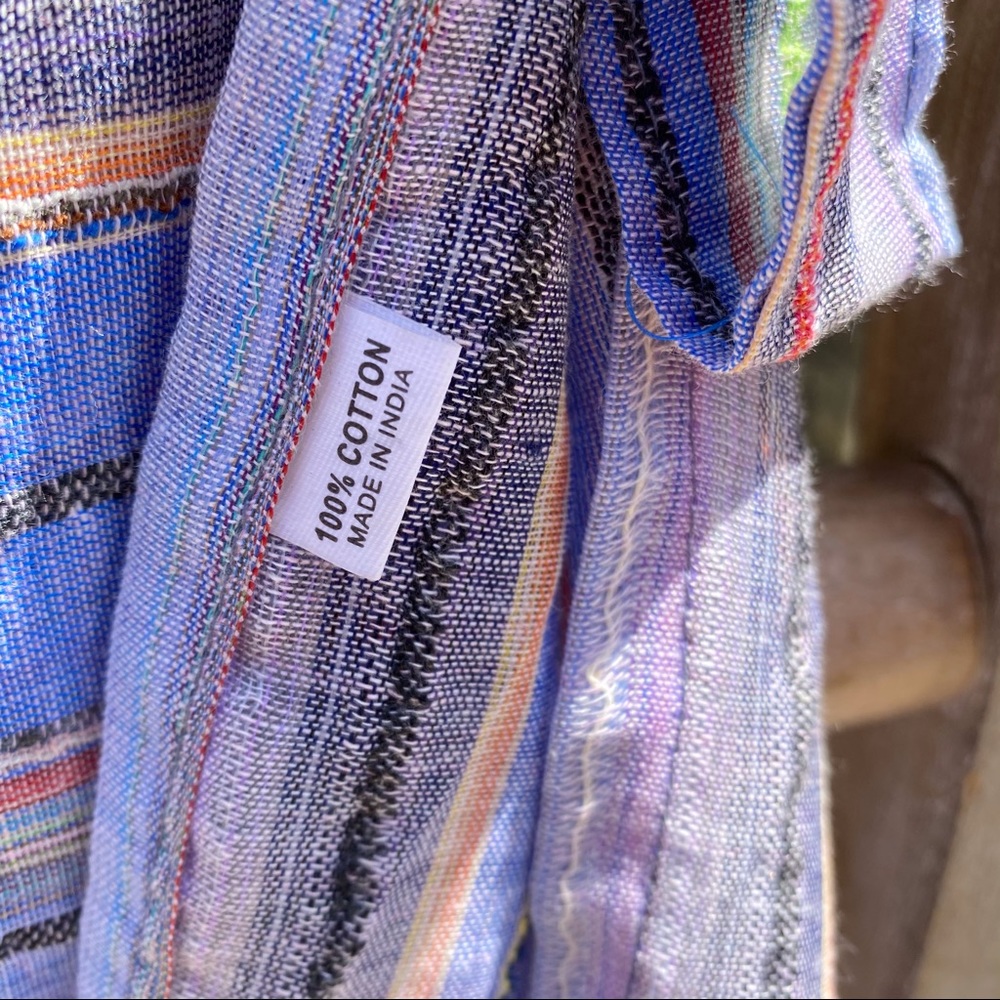 🆕🆕🆕✨BOHO STRIPED WRAP SKIRT SARONG FROM INDIA - Picture 7 of 9
